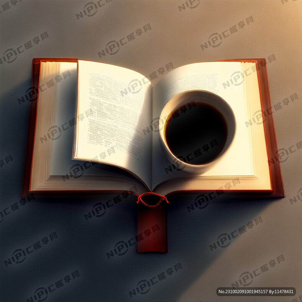 清晨 正在看着一本打开的书