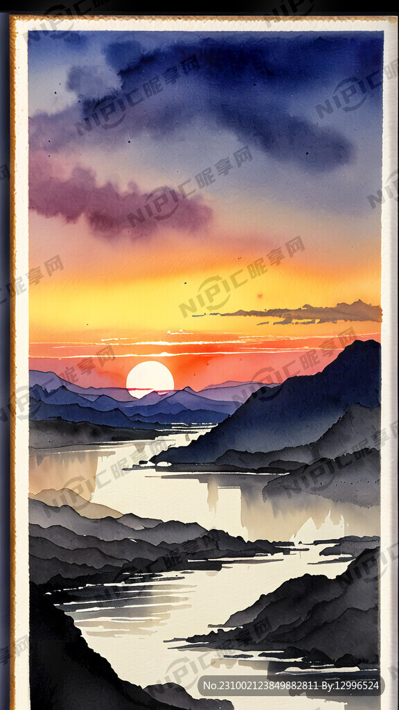 白日依山尽 更上一层楼。摄影图