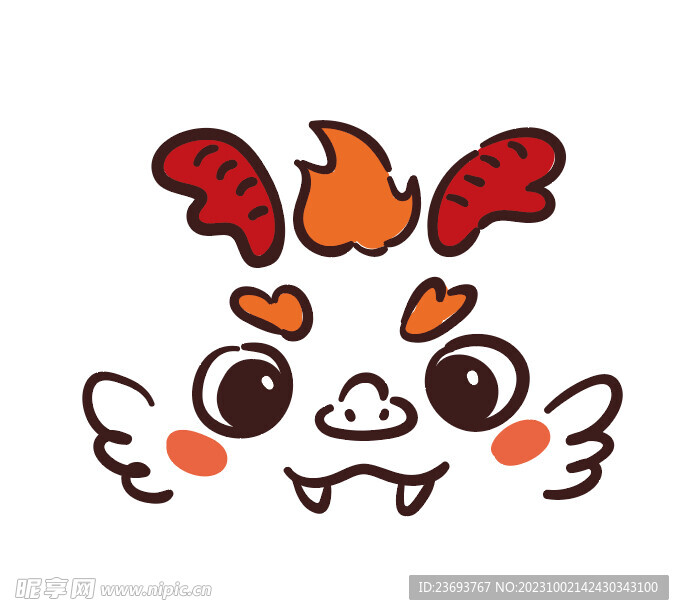 手绘卡通龙头像