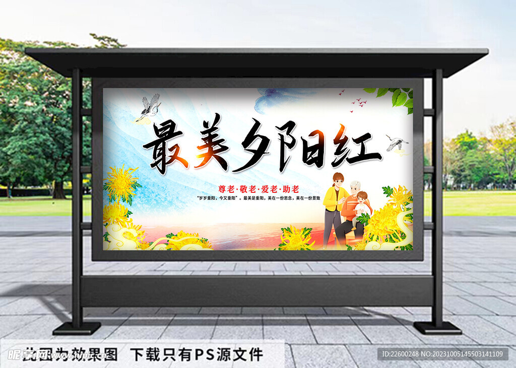 最美夕阳红展板