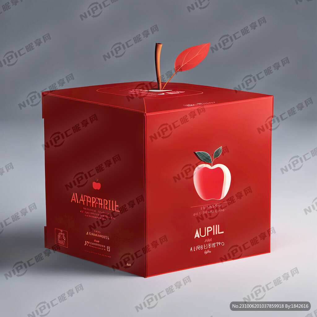 设计一款单只苹果包装盒设计图