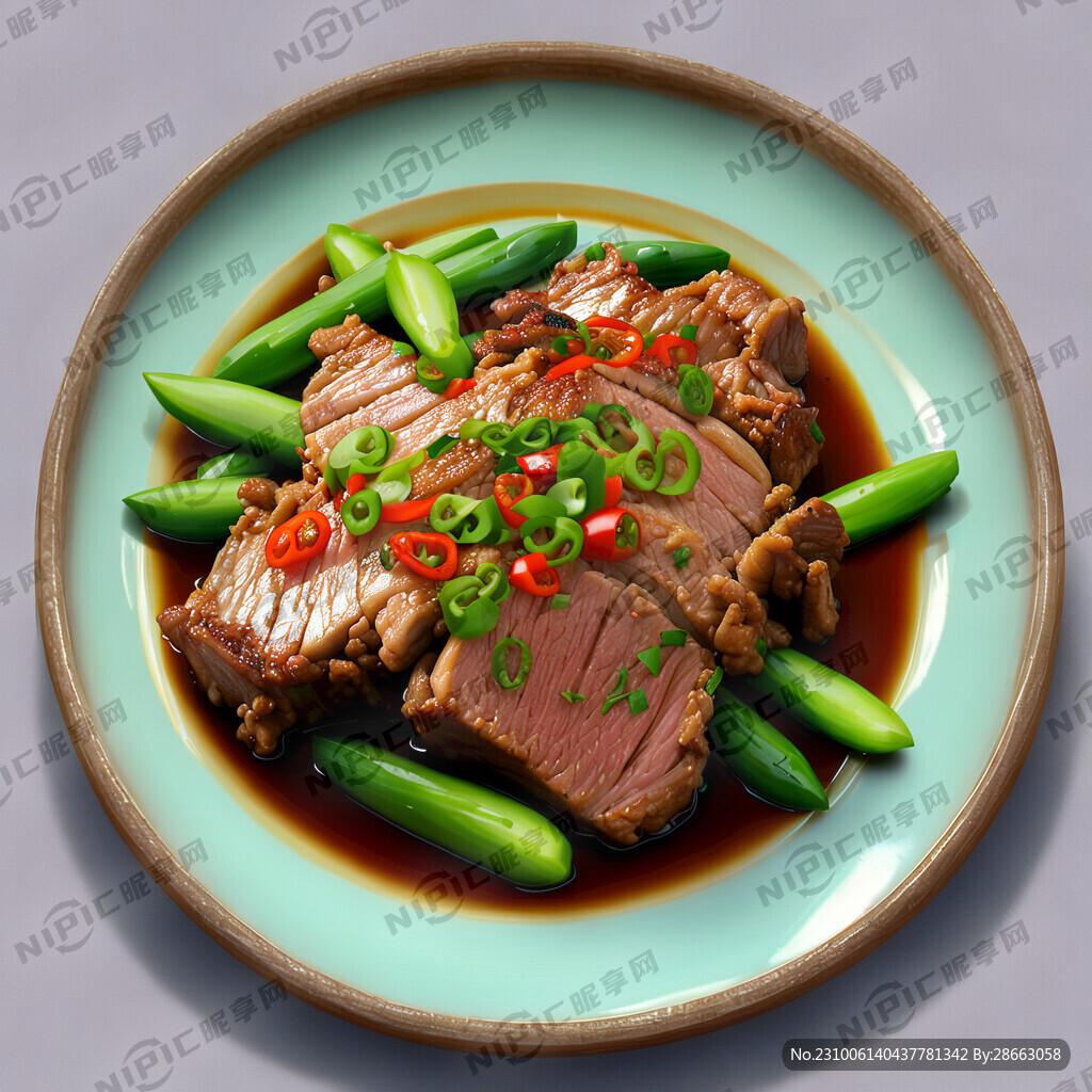 一盘鲜嫩多汁的湖南小炒肉