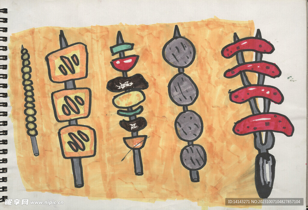 烧烤儿童画