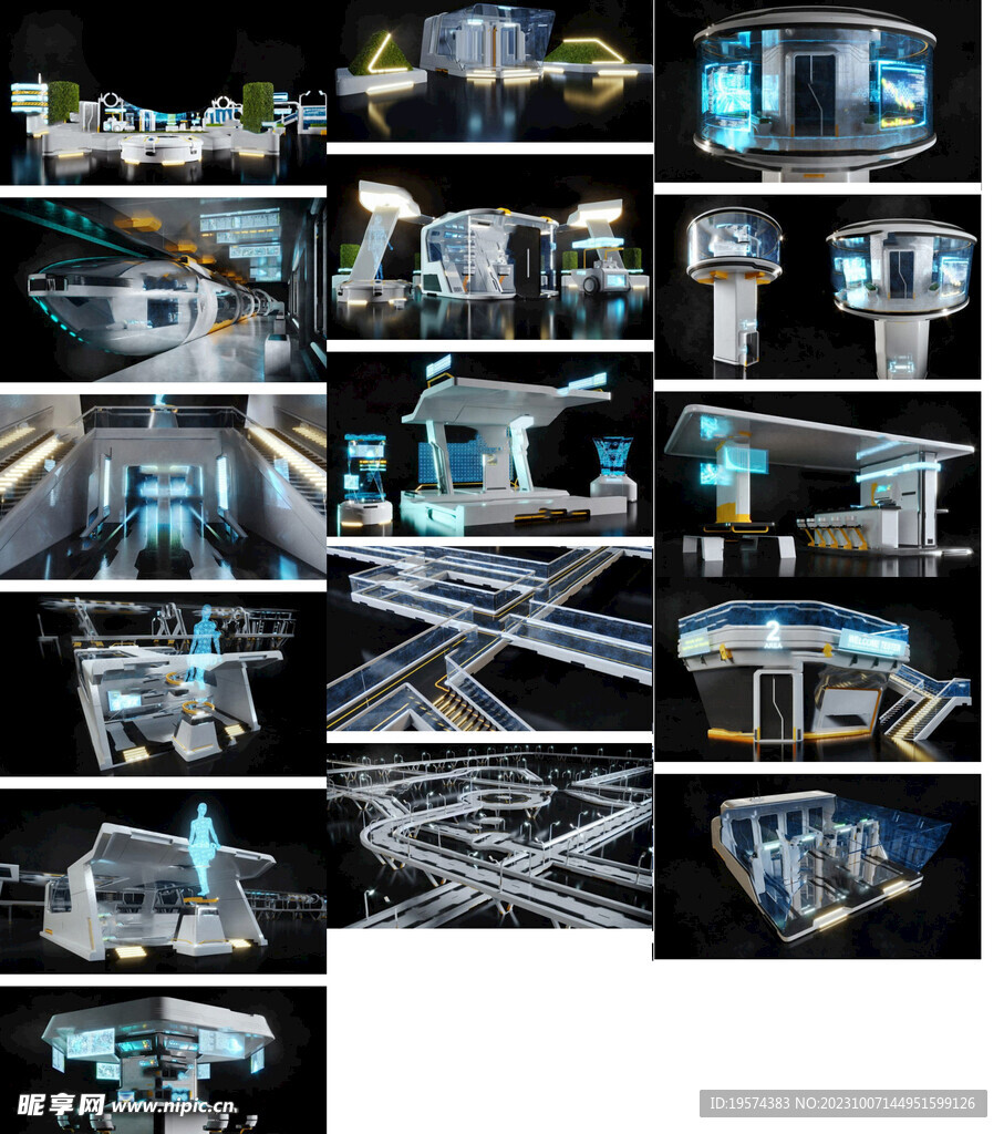 C4D模型 科幻建筑