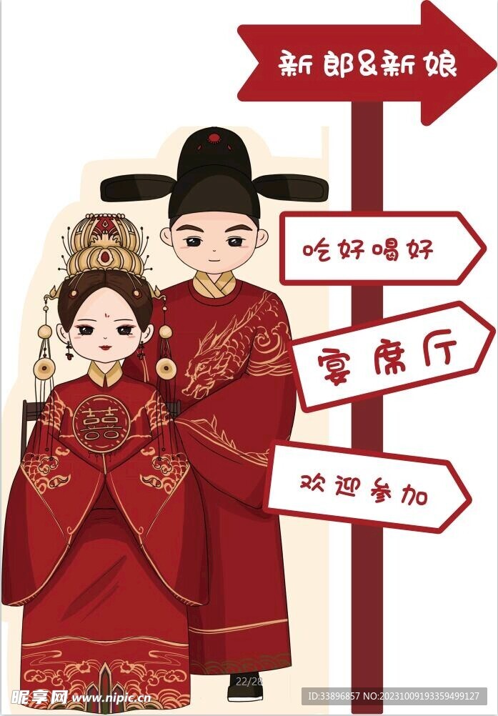 人形异形婚礼水牌