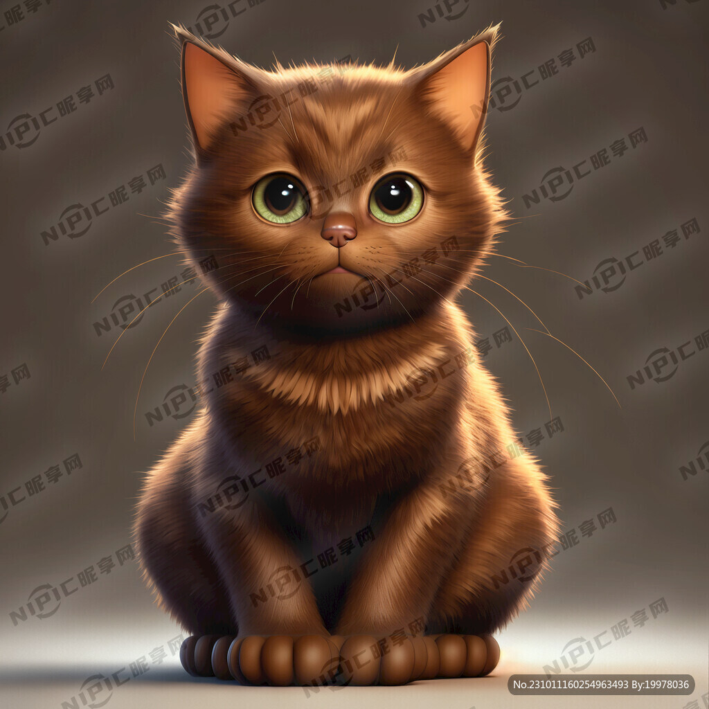 棕色皮肤的可爱猫咪