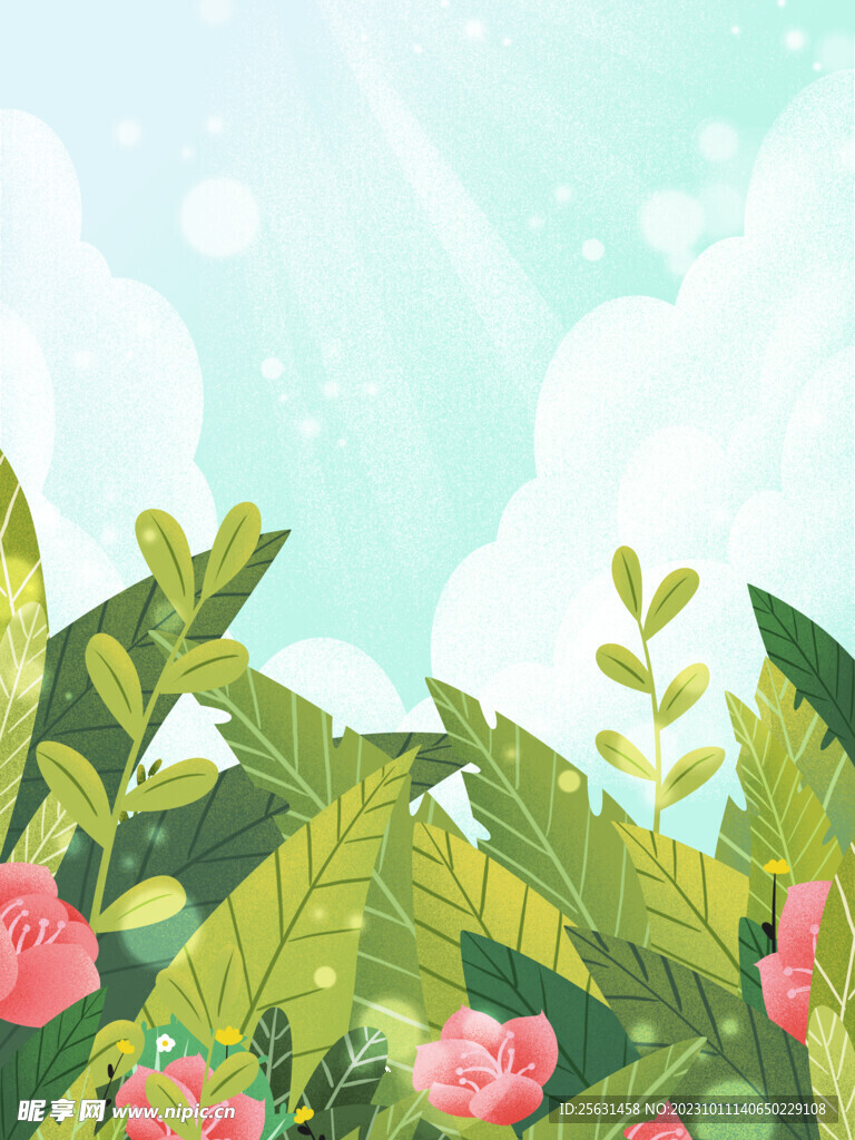 小清新花卉背景