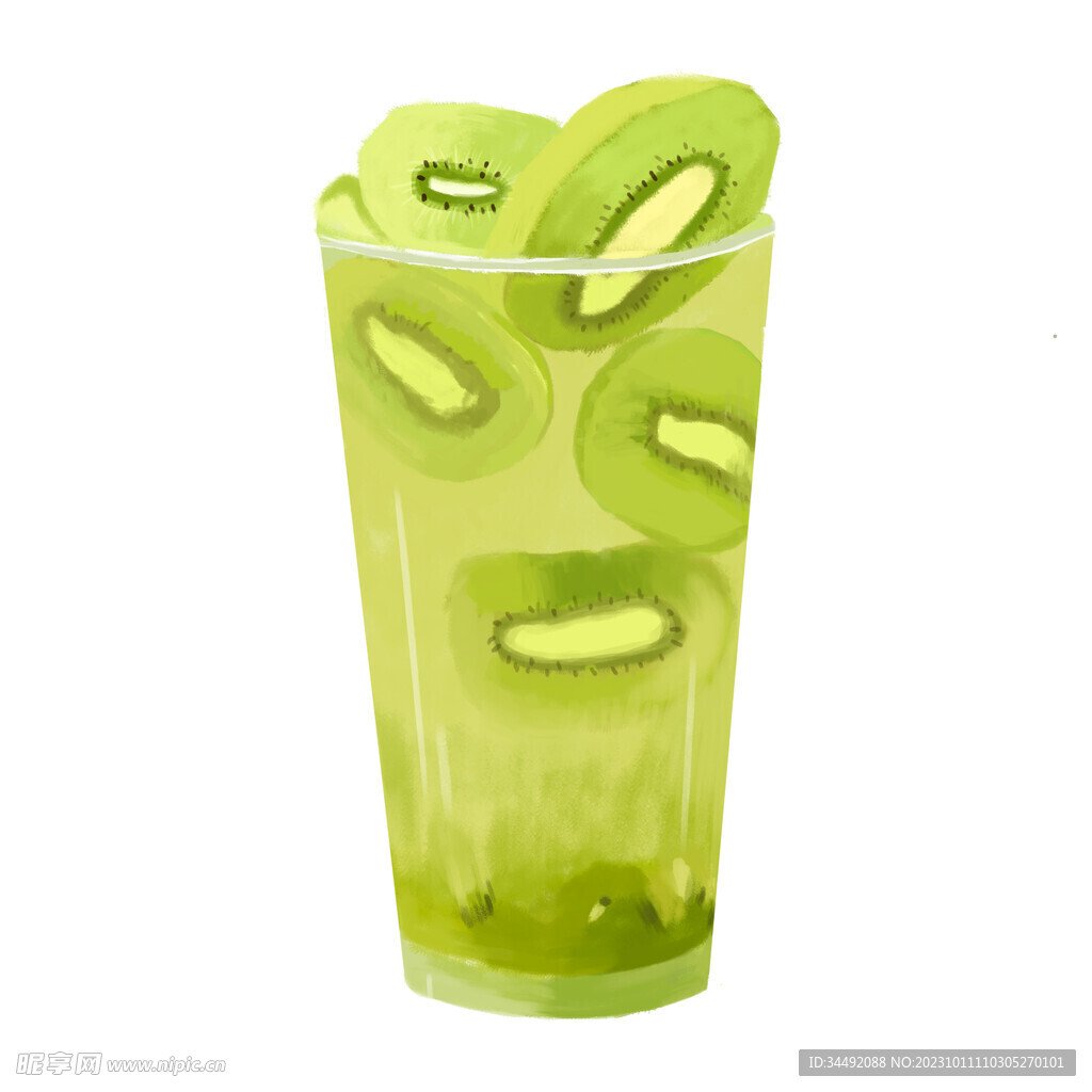 手绘果汁饮料奶茶猕猴桃奶昔广告