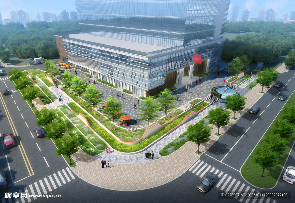 商业街鸟瞰效果图