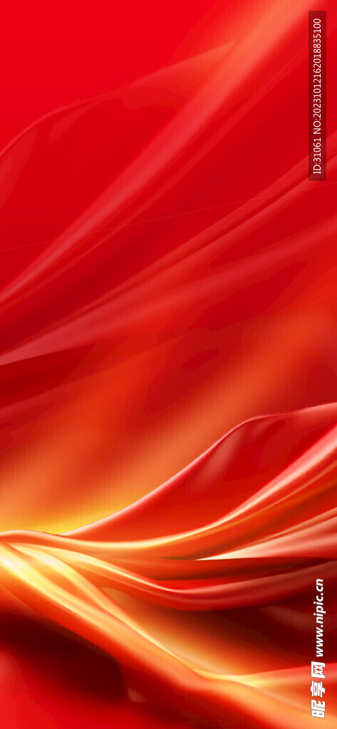 红绸背景手机海报