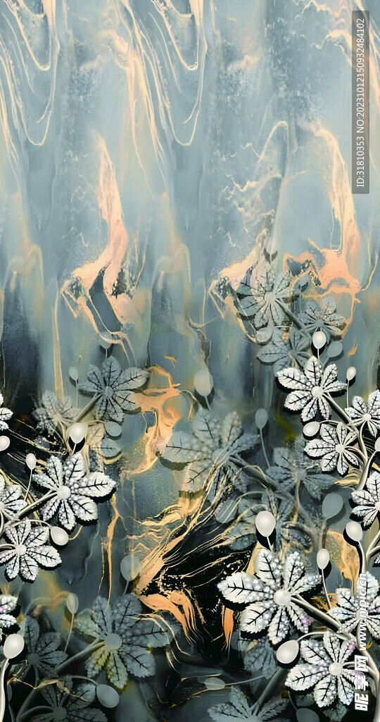  大牌花  数码印花 碎花 