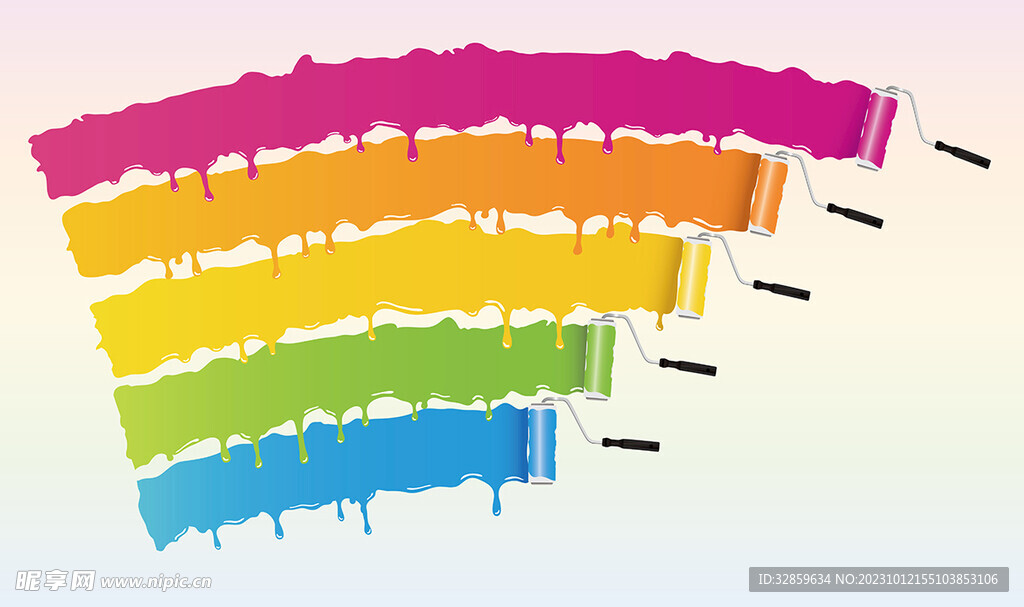 油漆涂料刷彩虹