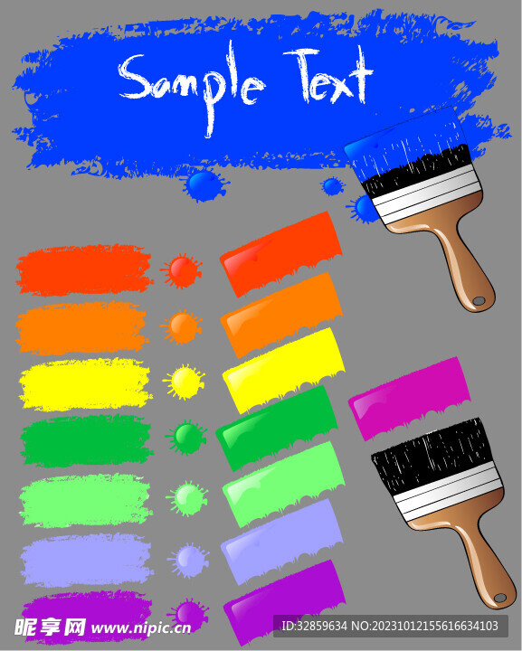 油漆涂料刷彩色标