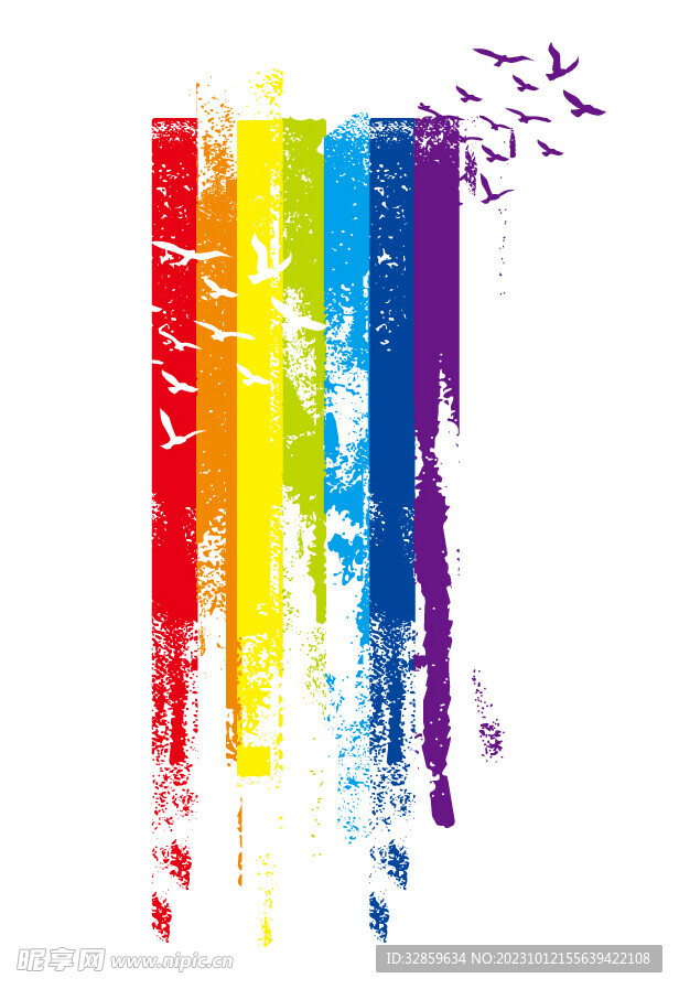 油漆涂料彩带鸟