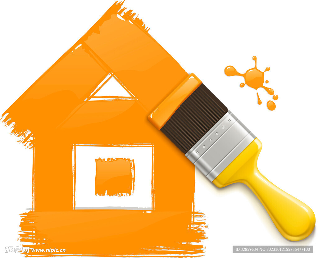 油漆涂料刷子房子