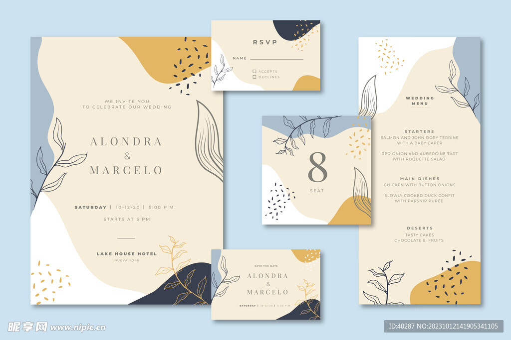 莫兰迪婚礼牌生日邀请函迎宾背景