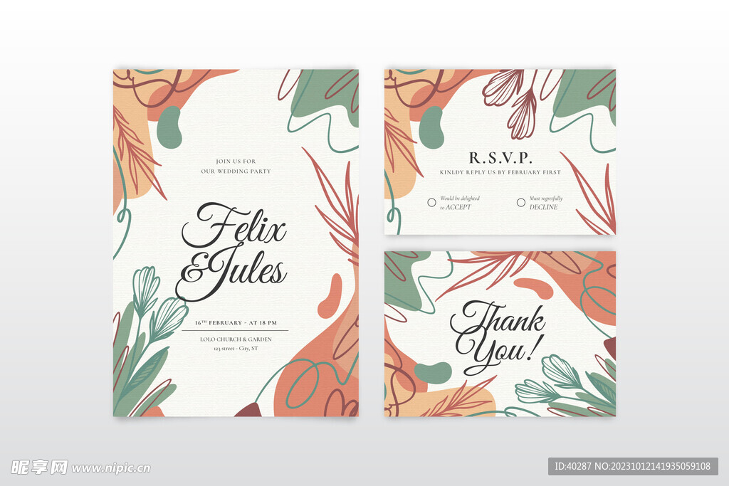 莫兰迪婚礼牌生日邀请函迎宾背景