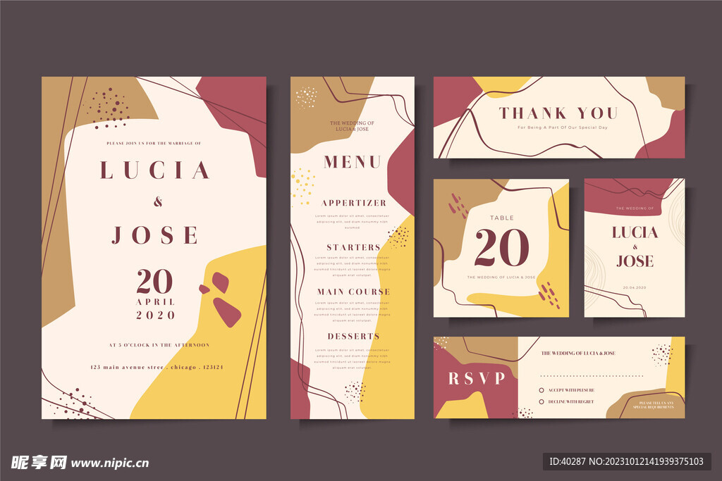 莫兰迪婚礼牌生日邀请函迎宾背景