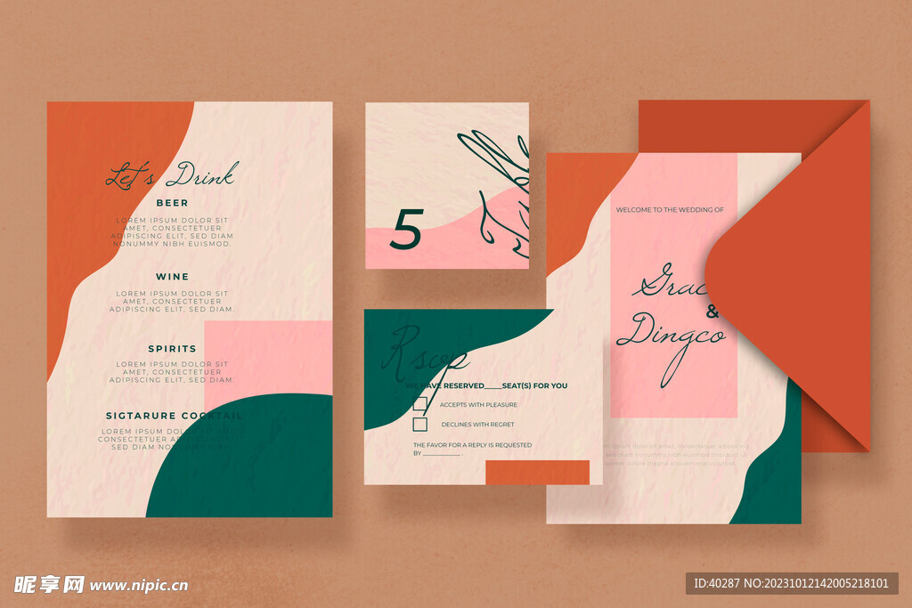 莫兰迪婚礼牌生日邀请函迎宾背景