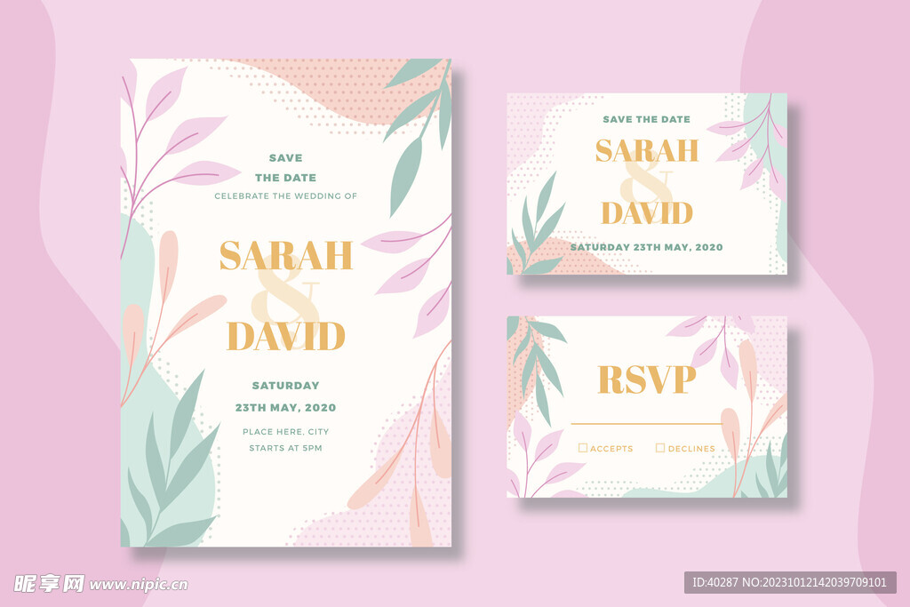 莫兰迪婚礼牌生日邀请函迎宾背景