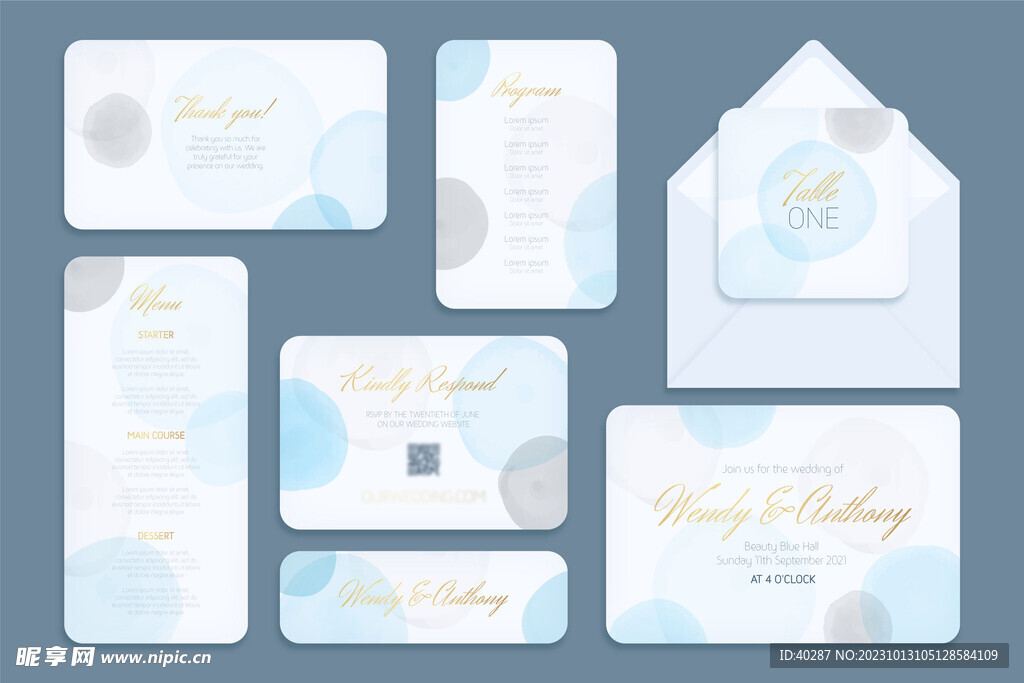 莫兰迪婚礼牌生日邀请函迎宾背景