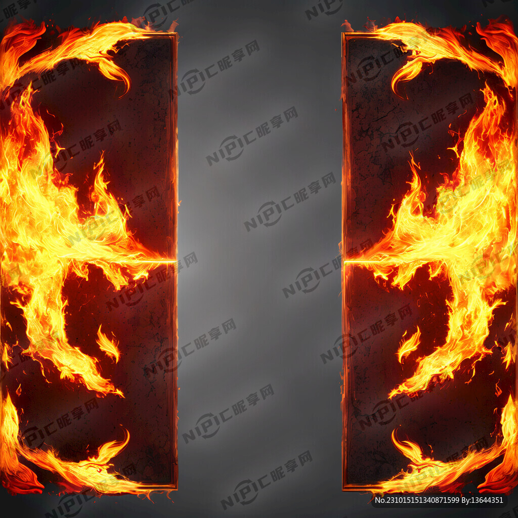 上面是标题下面是火焰元素底