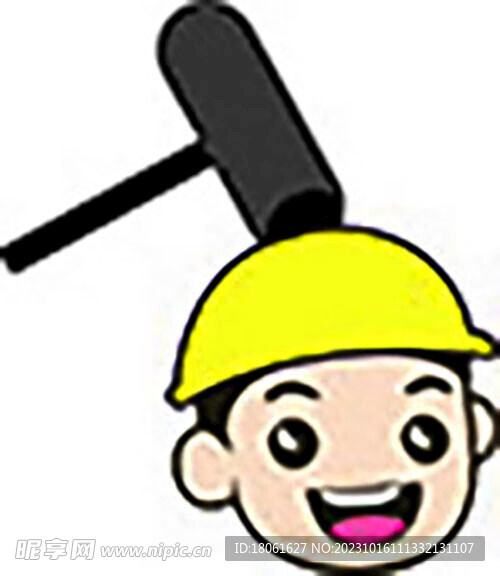 卡通锤子和帽子