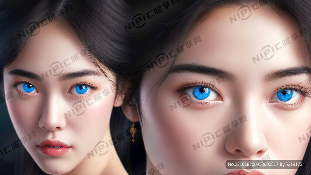 歐美高級藍眼睛女醫生 臉部細節