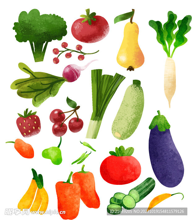 手绘蔬菜