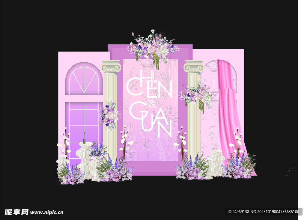 粉色宫廷风留影区