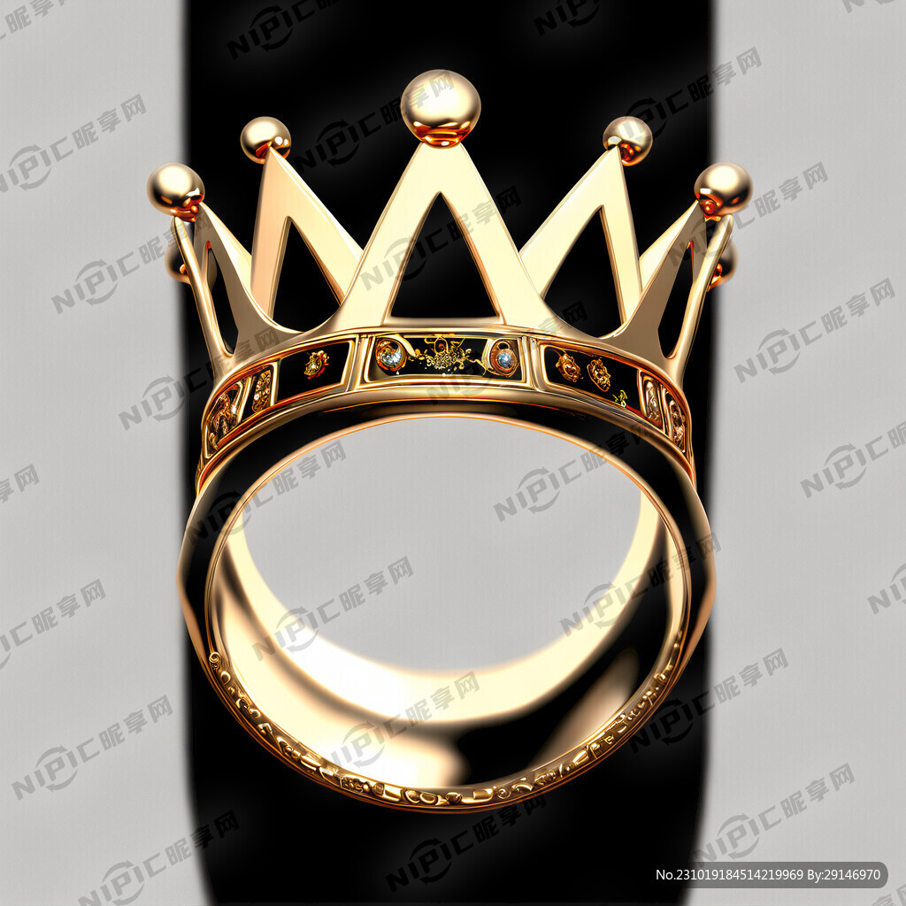 对戒 皇冠 白底黑字