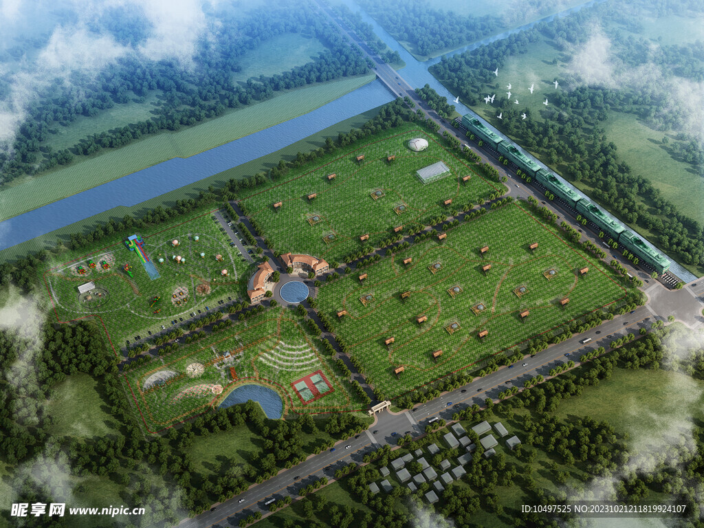 室外鸟瞰效果图