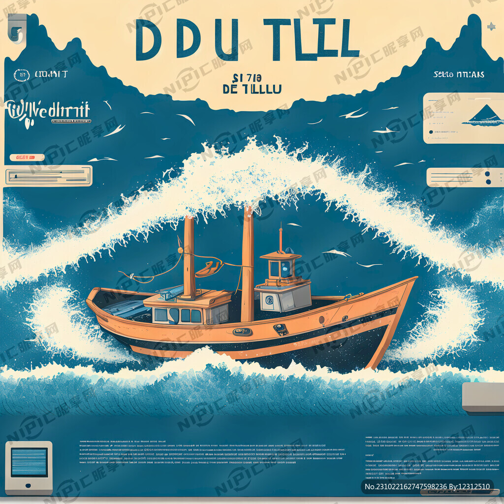 我要做一个包含有船和浪和计算机