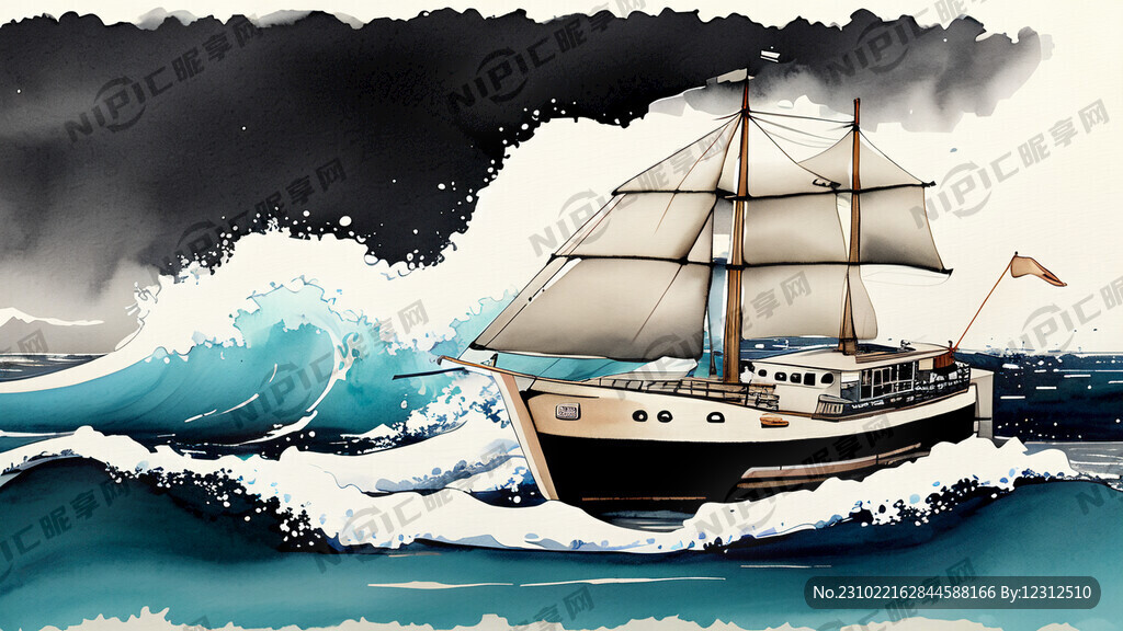 我要做一个包含有船和浪和计算机