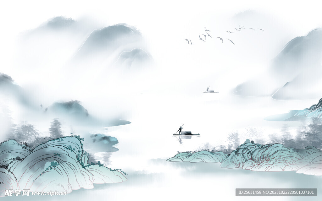 中国风山水背景