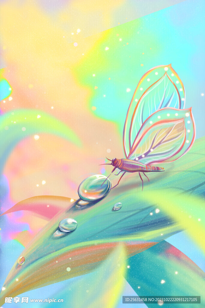 炫彩蜻蜓插画