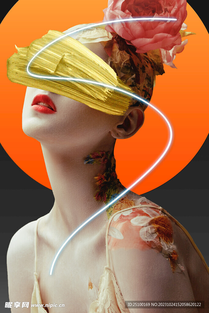 轻奢西方美女玄关装饰画