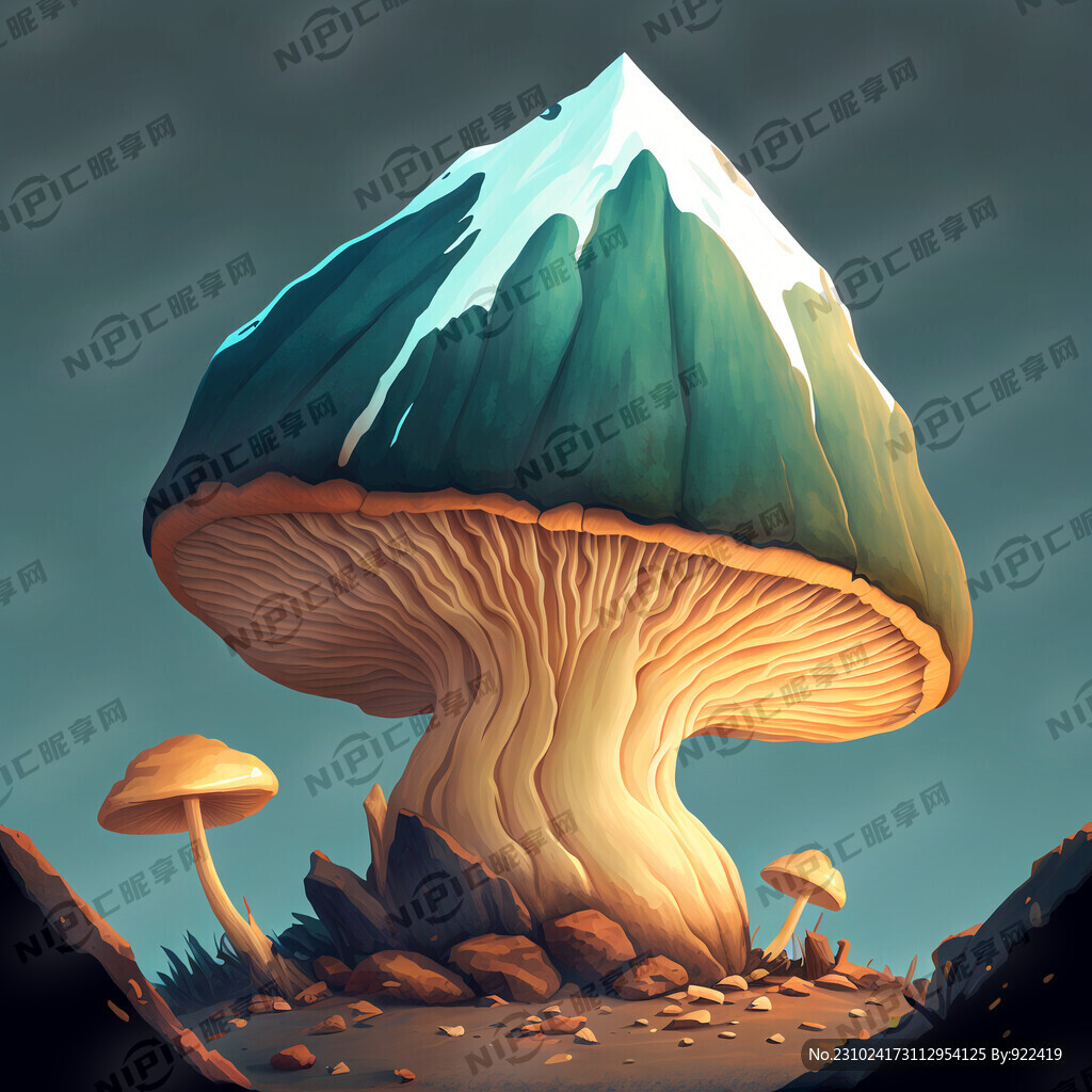 山珍菌菇插画形式