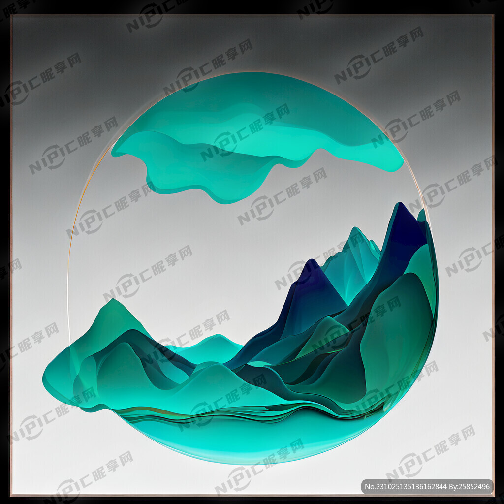 山水 透明感 优雅 抽象