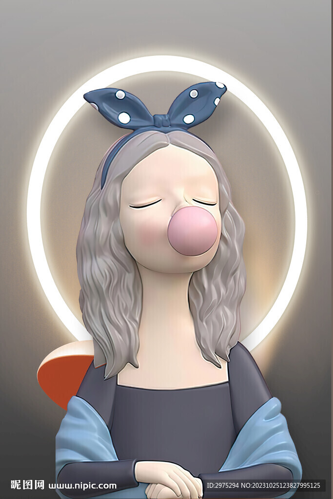 莫兰迪少女 卡通少女 美少女 