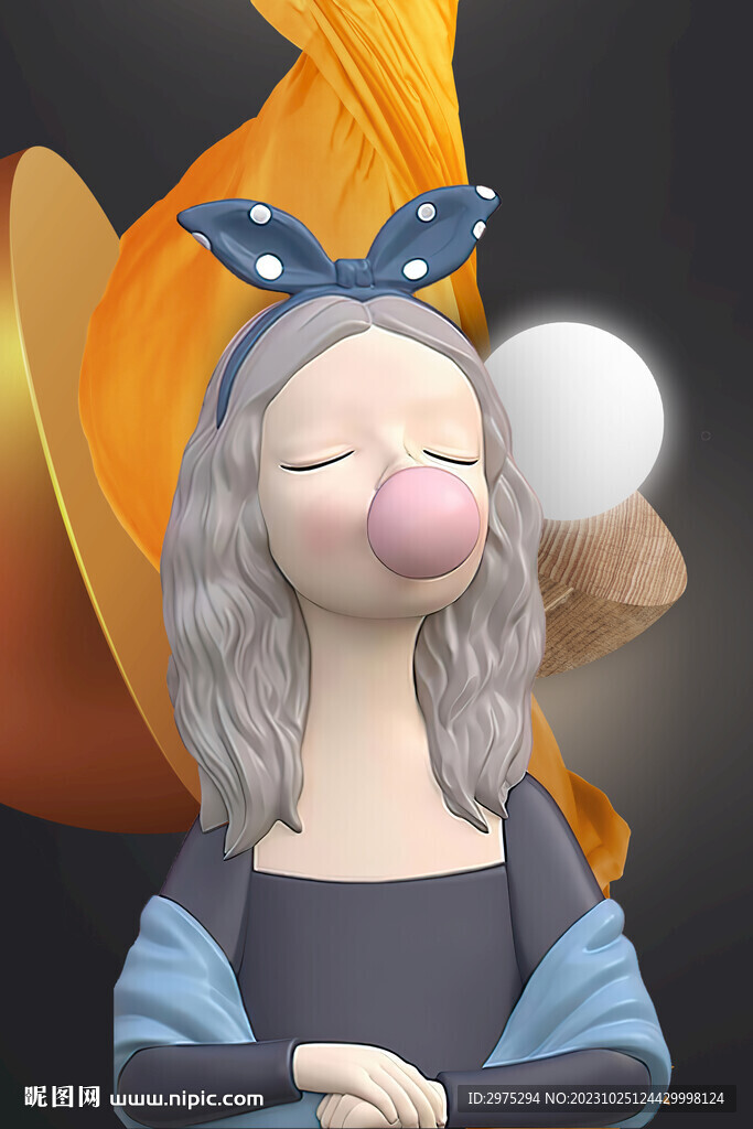 莫兰迪少女 卡通少女 美少女 