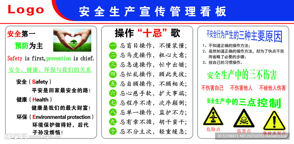安全生产宣传管理看板
