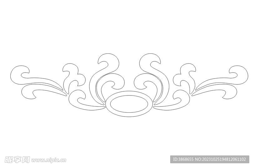 床头浮雕雕花线稿