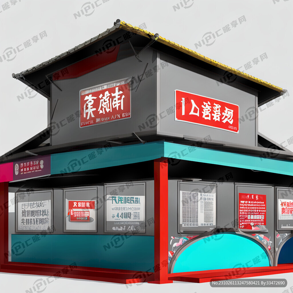 市集展棚 效果图灰色背景