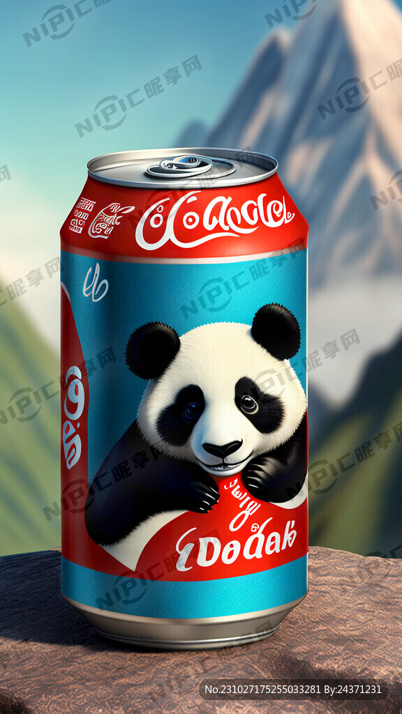 山顶 熊猫 易拉罐可乐