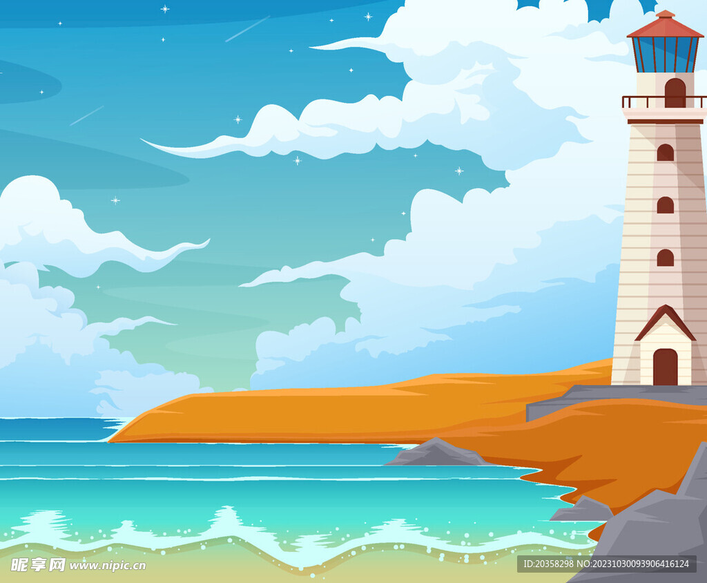 海 灯塔 海洋
