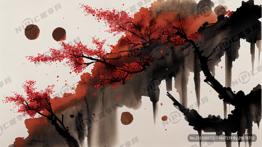 生姜红糖 空间感 水墨画 国画