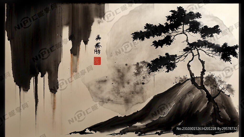 生姜 空间感 水墨画 中国风