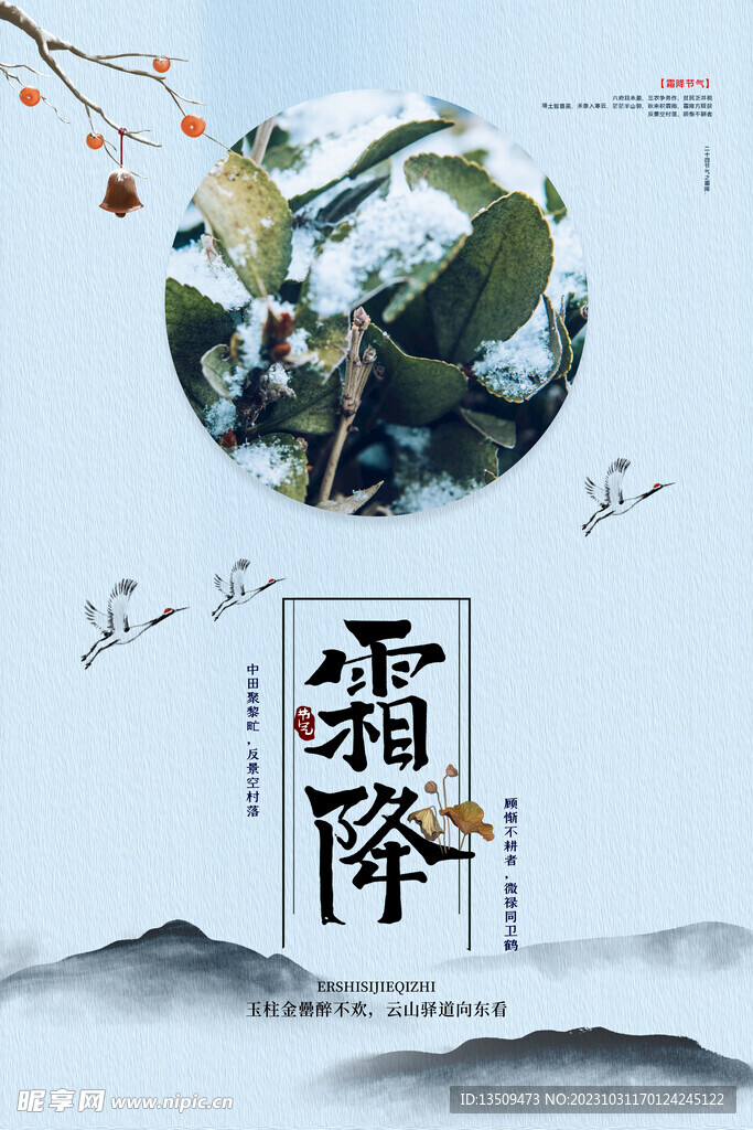 霜降节气海报