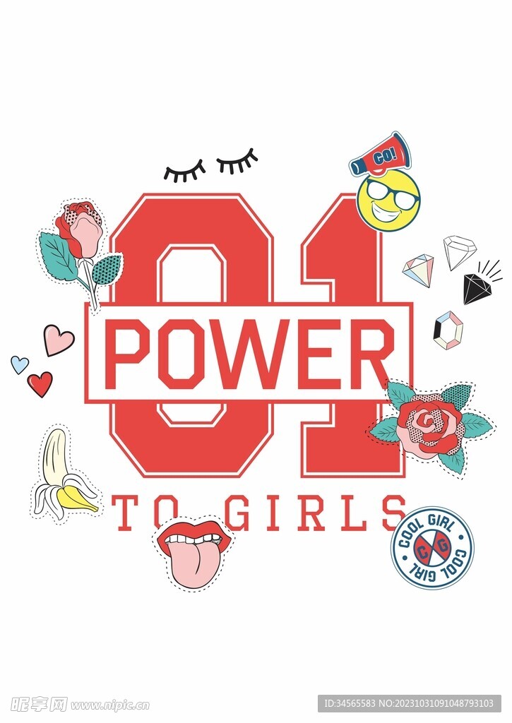 power字母 嘴唇香蕉